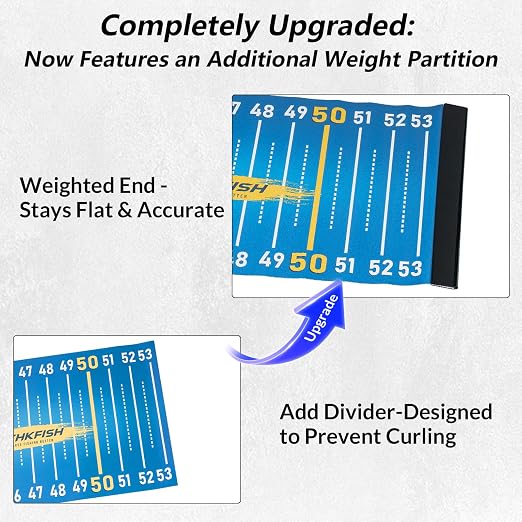 THKFISH 53in Fish Ruler with Measuring Board, Portable Waterproof Folding Fishing Ruler Fish Measuring Tape for Boat, Kayak, Coolers, Yacht and Workbench (Blue)