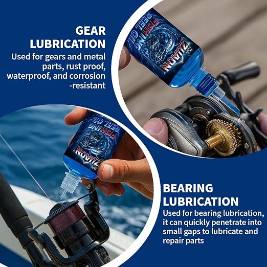 2oz Fishing Reel Oil Lubricant for Saltwater Fishing Reels, Reel Bearings, Gears, Freshwater Saltwater Reel Lubrican