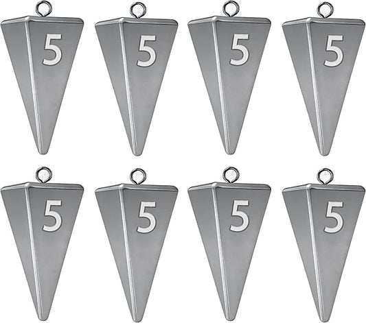 Pyramid Sinkers Fishing Weights, Saltwater Fishing Sinkers for Surf Fishing Gear Tackle - 1oz, 2oz, 3oz