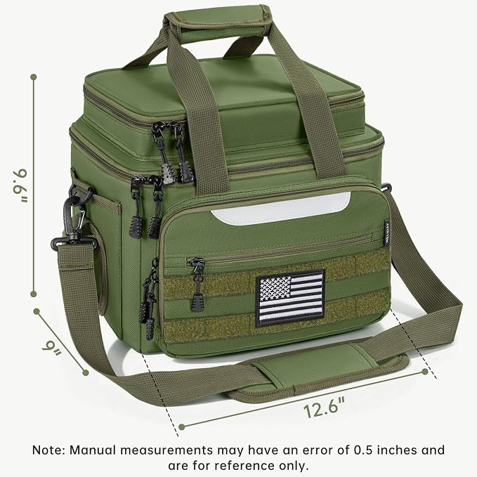 20L Fishing Tackle Bag Empty, Fits 3400-3600 Lure Boxes, Water Resistant Fishing Gear Storage Bag, Portable Padded Shoulder Strap Bag for Saltwater Freshwater,Green