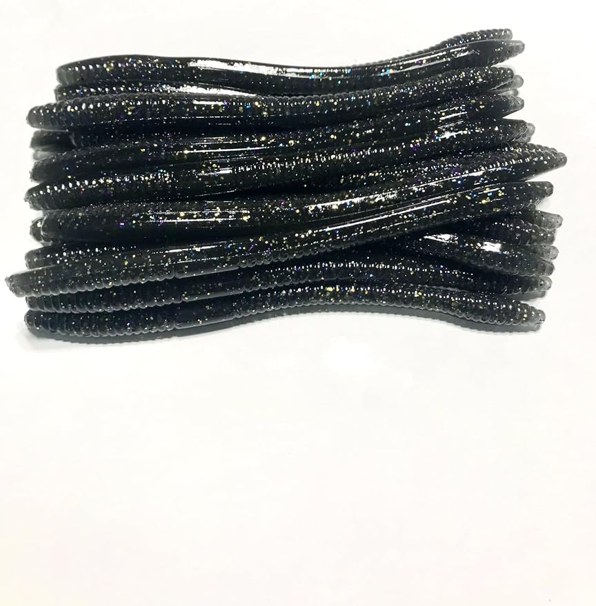 20 Pcs 5" Finesse Trick Worm (Scent, Float) Soft Plastic Bait for Bass Fishing