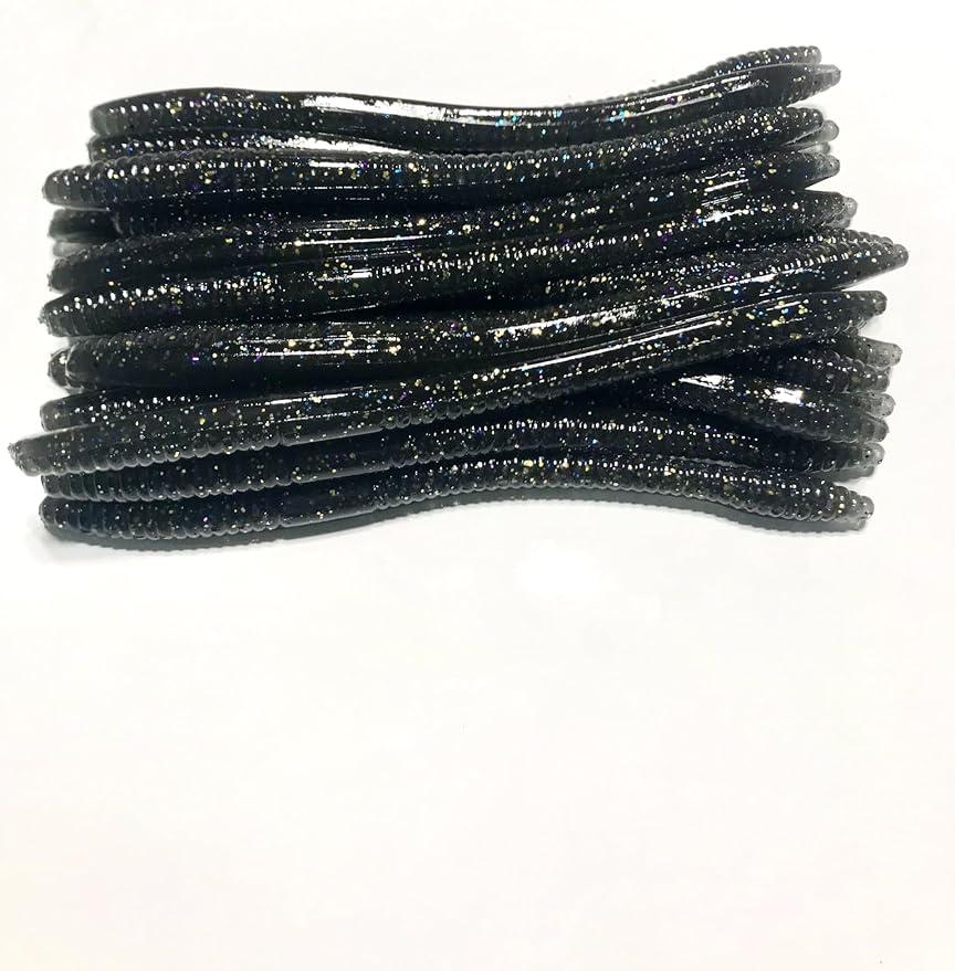 20 Pcs 5" Finesse Trick Worm (Scent, Float) Soft Plastic Bait for Bass Fishing