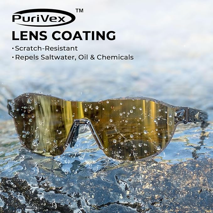 KastKing Nizini Polarized Sports Fishing Sunglasses, With PuriVex Protective Lens Coating, Rimless Wrap Design, Men Women