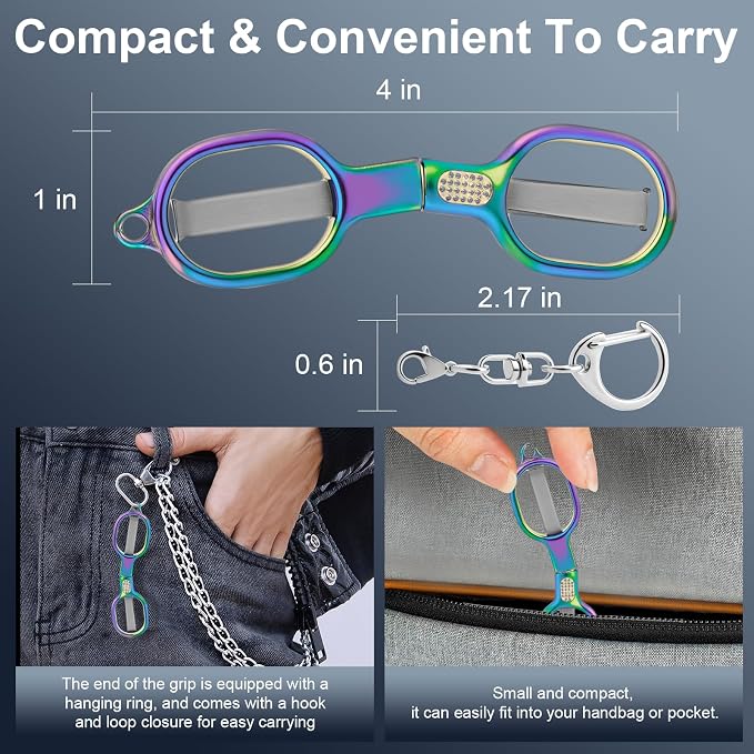 2 Pcs Folding Stainless Steel Portable Mini Travel Scissors, Safety Foldable Pocket Badge Small Scissors All Purpose with 2 Keychain for Travel, Home, Office, Craft, Sewing, Nurse Accessories (Color)