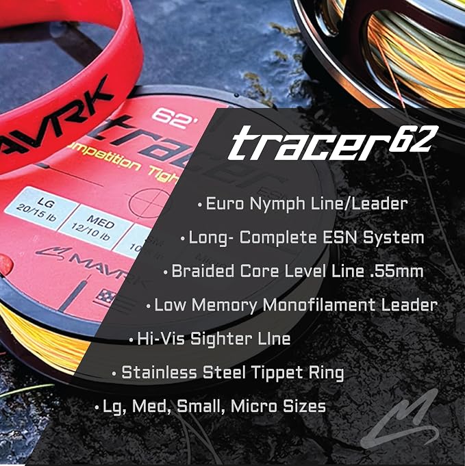MAVRK USA Fly Fishing Line | Euro Nymph & Floating Lines | Level ESN Mono & Weight Forward Designs | High Visibility, Low Stretch, Freshwater Trout