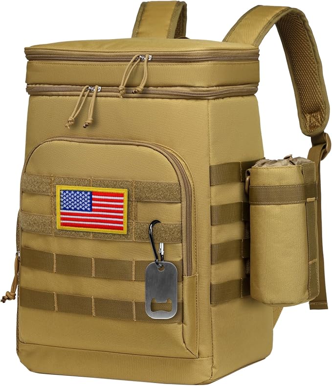 TACTICISM Tactical Cooler Backpack Insulated Leak-Proof - 24L Heavy Duty Lunch Backpack for Men Women Adults, Soft Ice Chest Backpack as Gift Work Hiking Camping Fishing Accessories