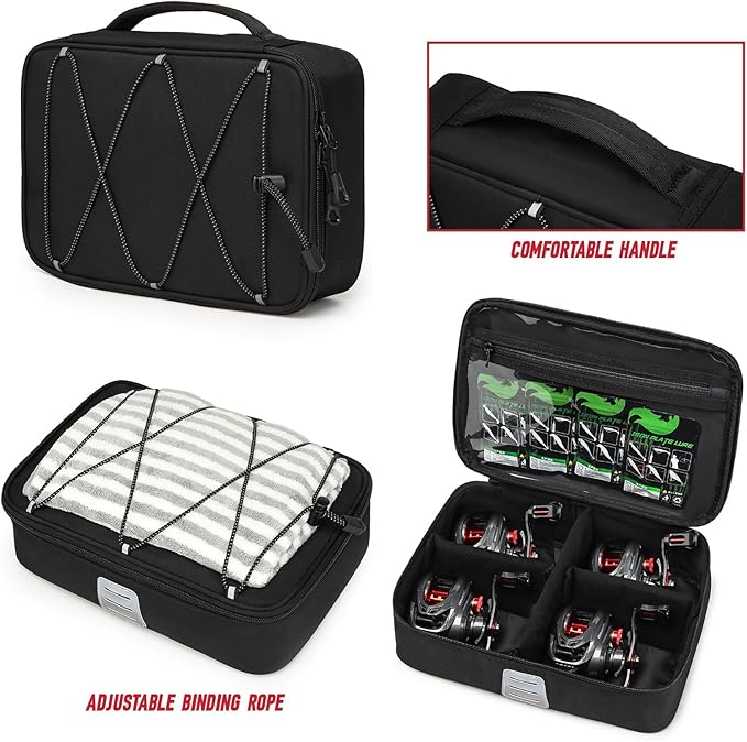 Fishing Tackle Bag, Detachable Fishing Reels Storage Pouch, Fishing Gear Organizer, Durable Angling Equipment, Featuring an Adjustable Shoulder Strap
