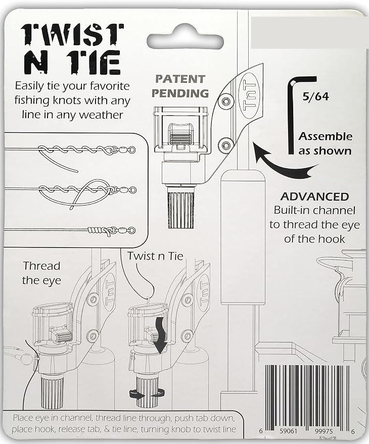 Twist N Tie Fishing Knot Tying Tool for Quicker Rigging in Any Condition - Easy & Safe Fishing Tools Knot Ideal for Kids and Grandparents - Fishing Accessories Line, Fishing Knot Tool - Uni Knot Tool