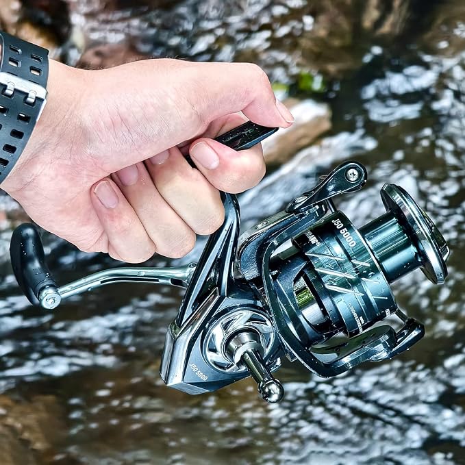 Sougayilang Spinning Fishing Reel,5.0:1/4.7:1 Gear Ratio,3+1BB High Strength Aluminum Design,Ultra-Smooth Operation with Free Balance Bar 1000 2000 3000 4000 5000series