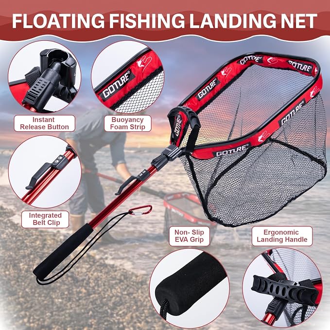 Goture Fishing Kits for Adult,Fishing Pole and Reel Combo, OpenSide Fishing Sling Tackle Storage Bag with 3 Tackle Boxes,Gift for Men