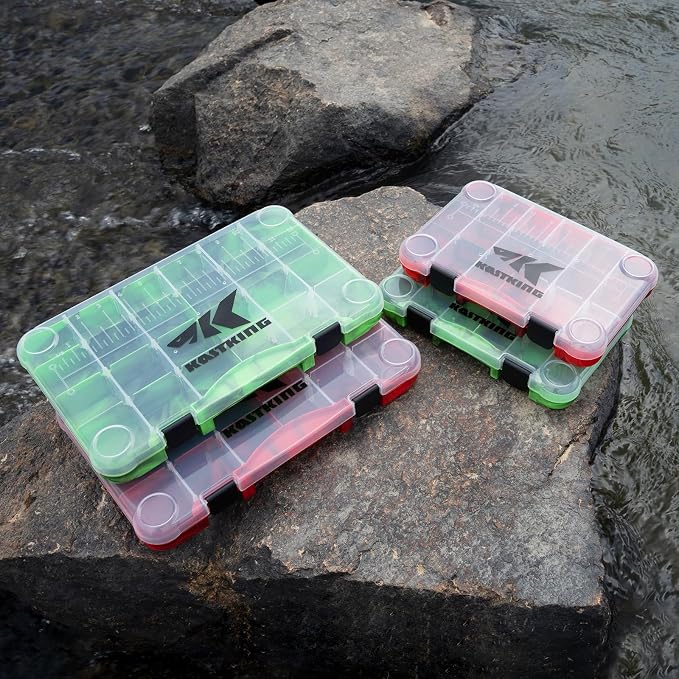 KastKing Tackle Boxes, Plastic Box, Plastic Storage Organizer Box with Removable Dividers - Fishing Tackle Storage - Box Organizer - 2 Packs /4 Packs Tackle Trays - Parts Box
