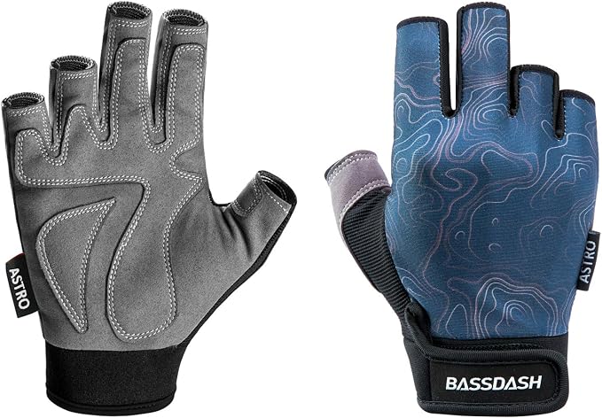 BASSDASH Astro Fishing Gloves Men’s Women’s Fingerless Gloves for Game Fishing Kayaking Paddling Sailing MTB