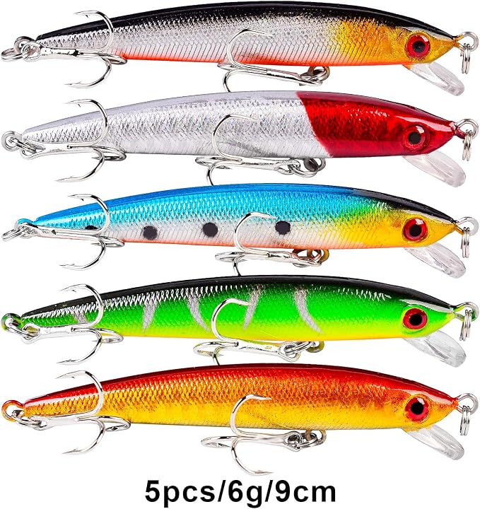 Bass Fishing Lures Kit Set Topwater Hard Baits Minnow Crankbait Pencil VIB Swimbait for Bass Pike Fit Saltwater and Freshwater