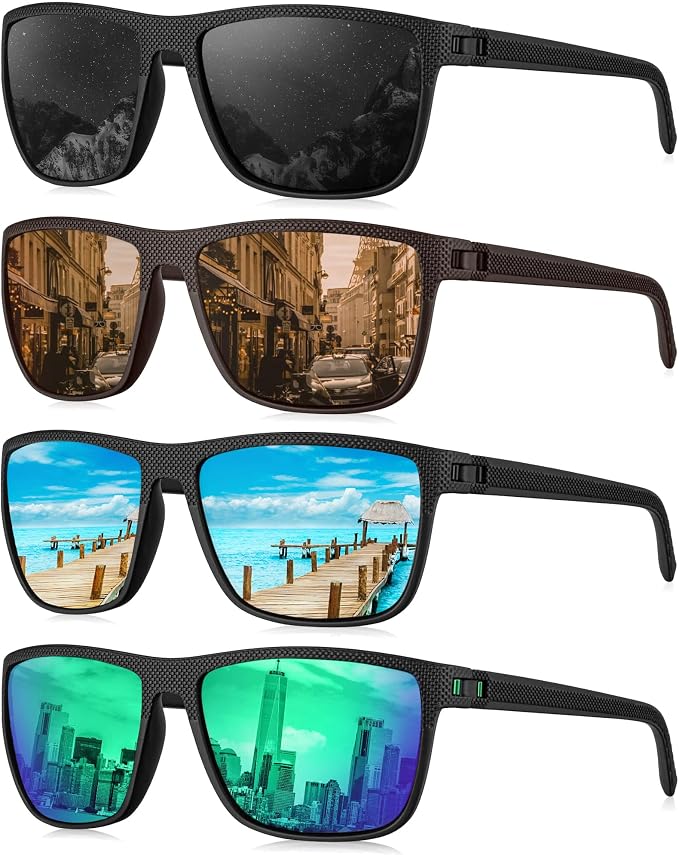 KALIYADI Mens Sun-Glasses Polarized Sunglasses-Men: Classic Sunglasses with Ultraviolet Protection for Driving Fishing Golf
