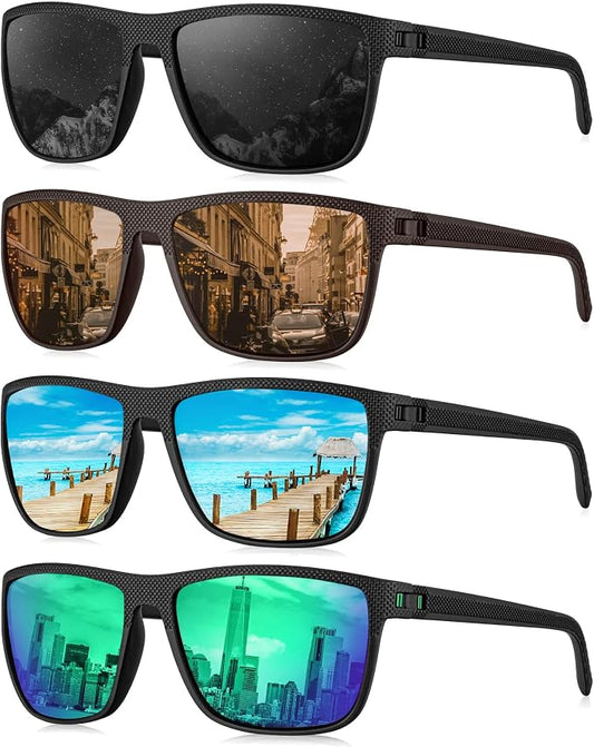 KALIYADI Mens Sun-Glasses Polarized Sunglasses-Men: Classic Sunglasses with Ultraviolet Protection for Driving Fishing Golf