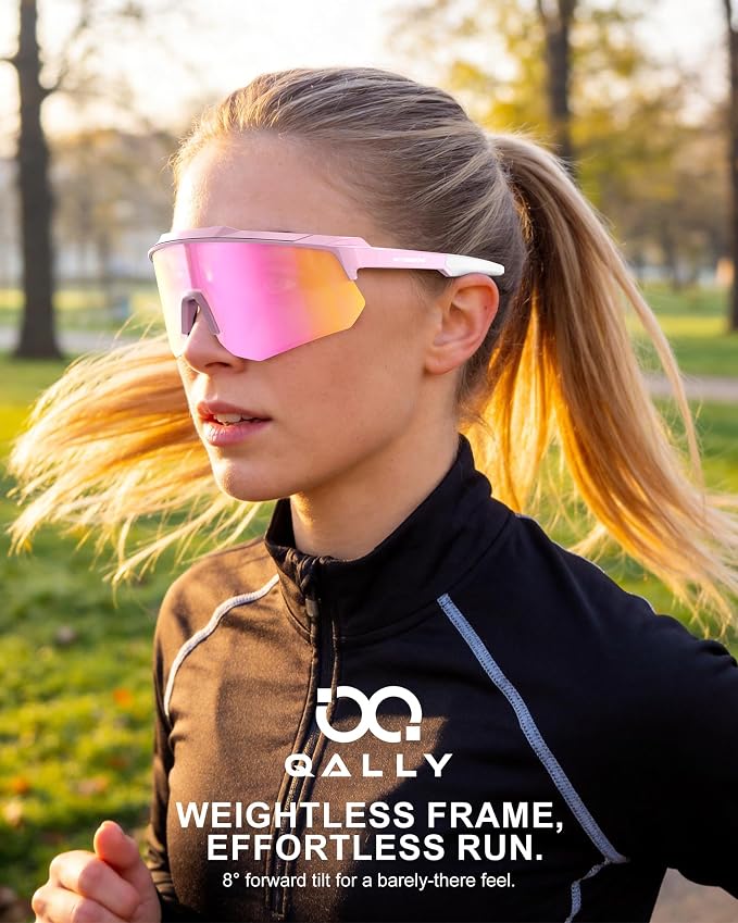 Polarized Sports Sunglasses for Men Women, UV400 Protection Mens Sunglasses Wrap Around Sun Glasses for Cycling Running