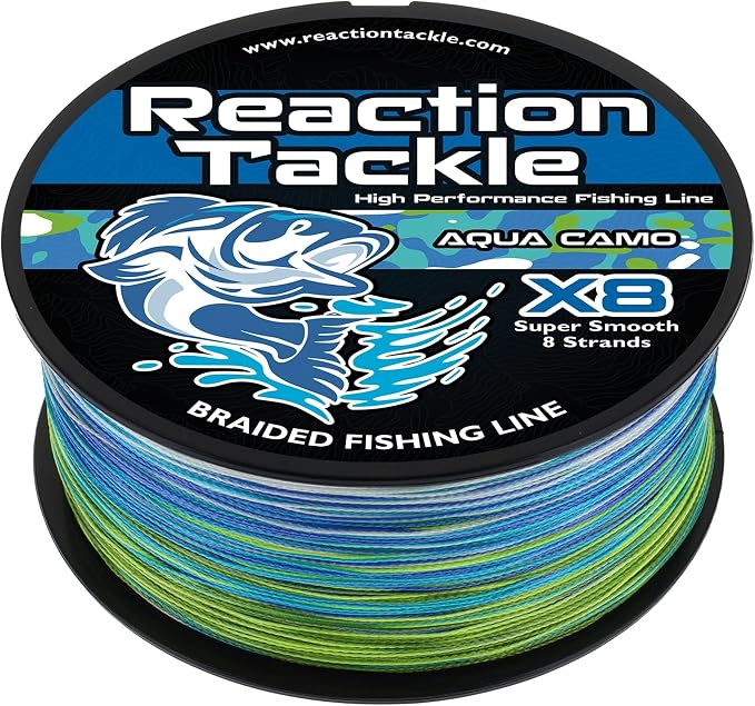 Reaction Tackle Braided Fishing Line - Pro Grade Power Performance for Saltwater or Freshwater Fish - Colored Fishing Line Braid for Extra Visibility