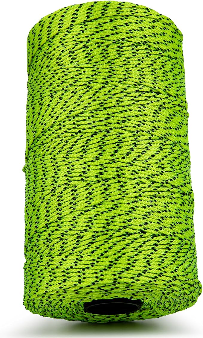 HONGDA Professional Masonry String Lines, 1000 Feet #18 Bonded Braided Nylon Mason Line, Durable and Versatile String for Masonry, Construction, Gardening, and DIY Projects