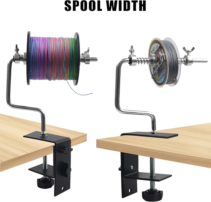 Fishing Line Spooler Portable Fishing Line Winder Spooler Machine Adjustable Stable Reel Spooler with Clamp Spooling Station System for Spinning Casting Reels