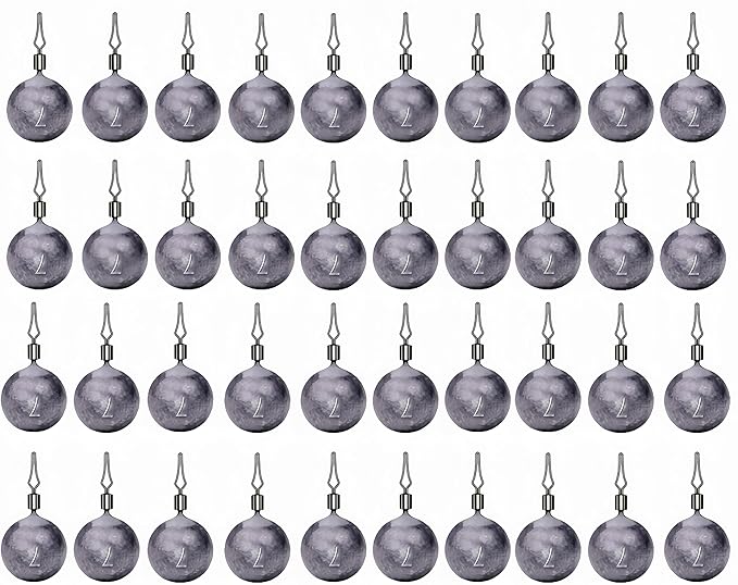 50Pcs Round Fishing Weights Sinkers Ball Fishing Weights Casting Drop Shot Sinkers Catfishing Sinkers Lead Weights Sinkers with Barrel Swivels for Saltwater Freshwater Fishing-(3.5-10g)