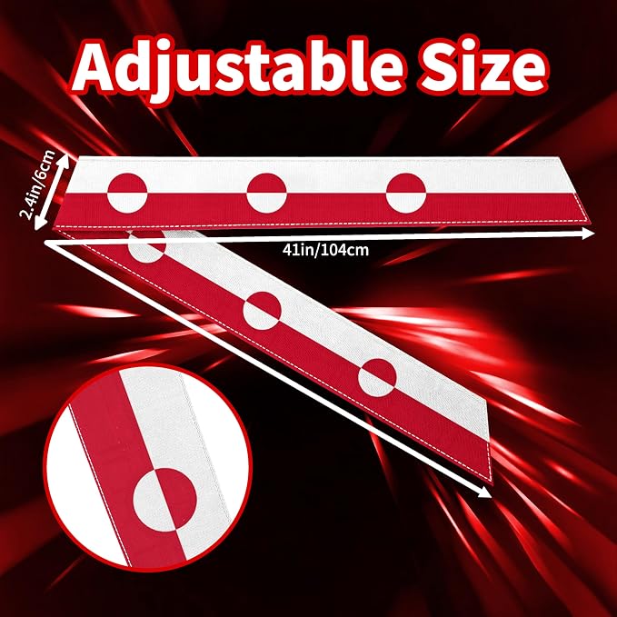 Tie Headband for Women & Men, Flag Patterned Sports Sweatband Head Wrap, Hair Bandana Accessory, 40" x 2.4"