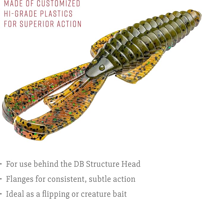 Strike King Rage Bug Fishing Lure, Soft Plastic Grub, Unique Design, Subtle Action