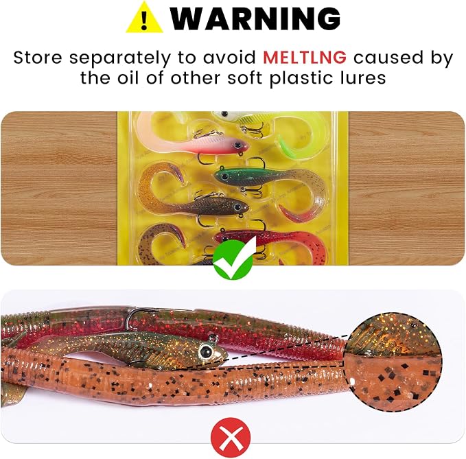 TRUSCEND Duramax Pre-Rigged Fishing Lures with BKK Jig Hooks, 10X Tear-Resistant TPE Soft Swimbaits for Bass Striper Trout Crappie Walleye Grouper, Lifelike Fishing Baits for Saltwater and Freshwater