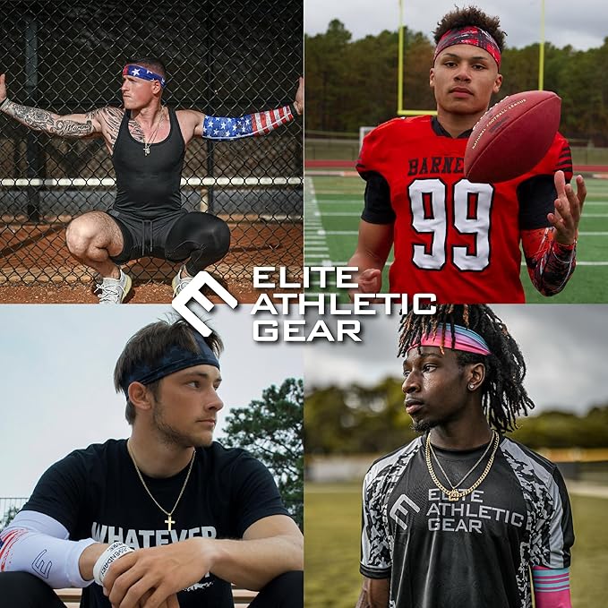 40+ Designs! Unisex Headband/Sweatband. Best for Sports, Fitness, Working Out, Yoga. Tapered Design