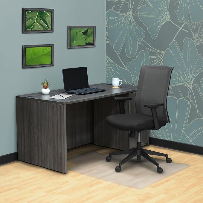 Romig Clear Hardwood Office Chair Mat (36×48″) – Anti-Slip Gripper Surface with Lip, Durable 2.2 mm Desk Chair Floor Protector