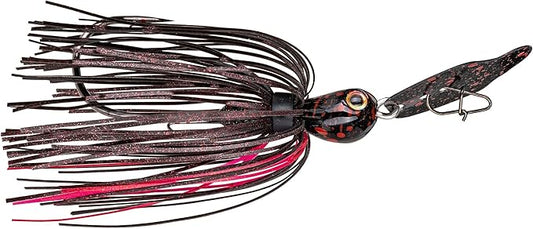 Strike King Thunder Cricket Fishing Lure, Vibrating Swim Jig, Silver Blade, 4/0 Jungle-Style Flipping Hook