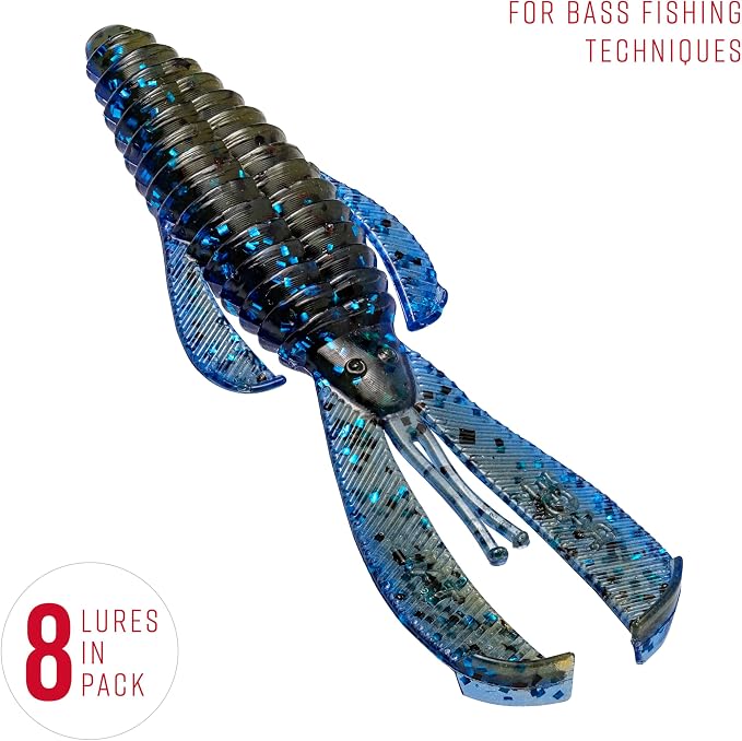 Strike King Rage Bug Fishing Lure, Soft Plastic Grub, Unique Design, Subtle Action