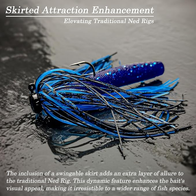 Ned Rig Jig Heads Soft Plastic Worms Fishing Lures Kit, 60/50/10 Pcs Weedless Skirted Mushroom Ned Rigs Jighead Hooks Stick Baits Bass Fishing Lures for Freshwater Saltwater
