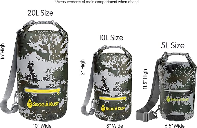 Skog Å Kust DrySak Roll Top Waterproof Bag, 5, 10 & 20 Liter