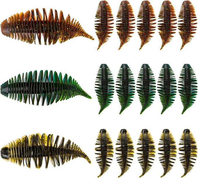THKFISH Soft Swimbait 5/6 PCS or 15/18 PCS Soft Plastic Fishing Lures Bass Lures Swim Baits Lures for Bass Fishing Worms for Bass