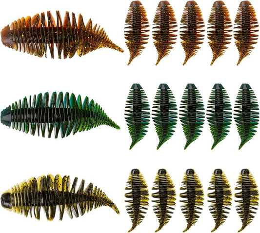 THKFISH Soft Swimbait 5/6 PCS or 15/18 PCS Soft Plastic Fishing Lures Bass Lures Swim Baits Lures for Bass Fishing Worms for Bass