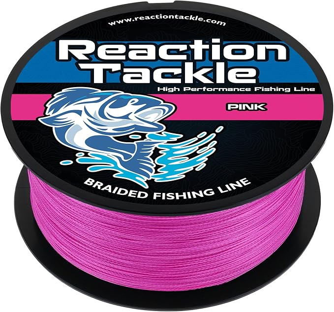 Reaction Tackle Braided Fishing Line - Pro Grade Power Performance for Saltwater or Freshwater Fish - Colored Fishing Line Braid for Extra Visibility