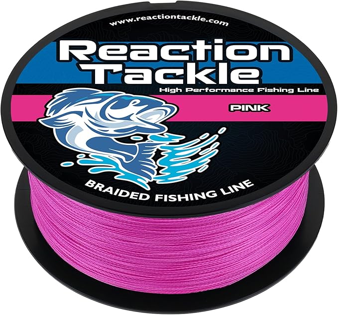 Reaction Tackle Braided Fishing Line - Pro Grade Power Performance for Saltwater or Freshwater Fish - Colored Fishing Line Braid for Extra Visibility