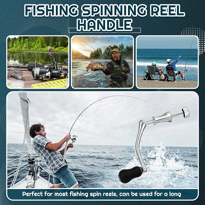 MorningRo Fishing Reel Handle Crank Rotary Knob Power Handles for Spinning Reel Replacement Grip Parts, Middle Size Type 1000-4000