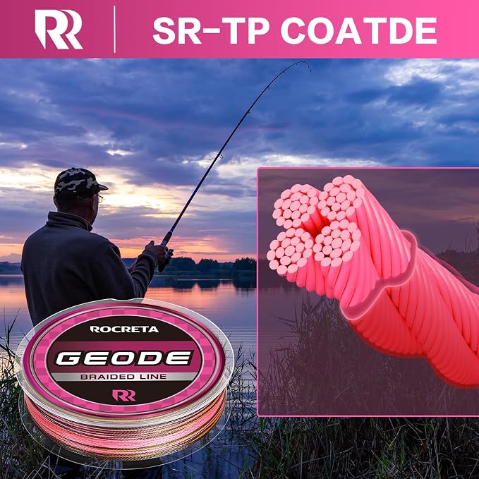 Geode Braided Fishing Line, Super Strong Power Braid Lines for Saltwater and Freshwater Fish 8-50lb, 150yds/300yds/500yds/1000yds