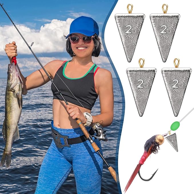 Shimeyao 18 Pieces Pyramid Sinkers Fishing Weights Triangle Fishing Sinkers Rig Pyramid Sinker for Ocean Saltwater Surf Bass Casting Gear Tackle