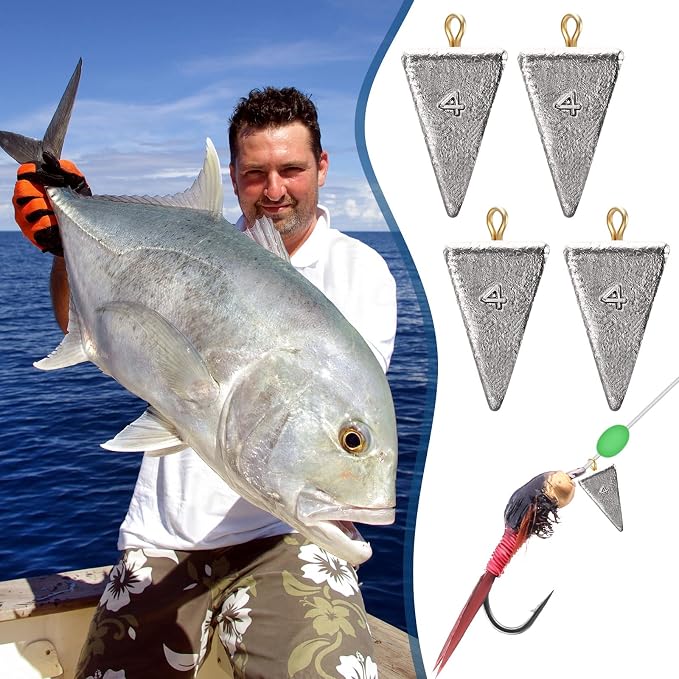 Shimeyao 18 Pieces Pyramid Sinkers Fishing Weights Triangle Fishing Sinkers Rig Pyramid Sinker for Ocean Saltwater Surf Bass Casting Gear Tackle