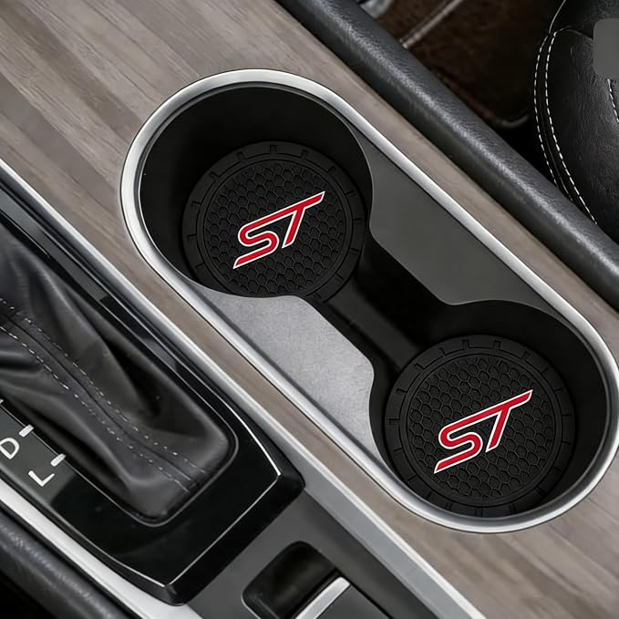 2 Pcs Black car Cup Holder Coaster Compatible with ST 2.75 Inch Silicone Anti-Slip Fashion car Interior Accessories