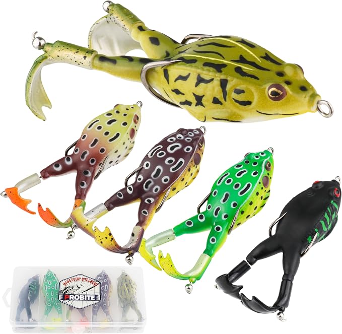 Soft Frog Lures, Topwater Swimbaits for Bass Fishing, Realistic PVC Design, Weedless Hooks, Perfect for Freshwater & Saltwater, Effective Fishing Lures for Pike & Snakehead