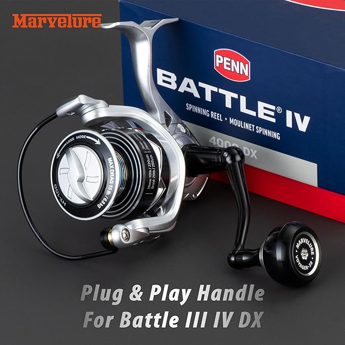 Foldable Power Handle for Penn Pursuit III IV, Battle III IV DX, Conflict I Spinning Fishing Reel Replacement Handle