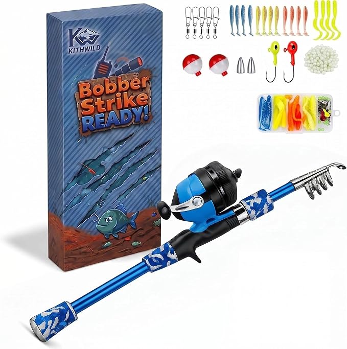 Catapult Fishing Rod Combo with Spincast Reel & Complete Tackle Kit, Slingshot Casting System, 15-25M Distance for Beginners