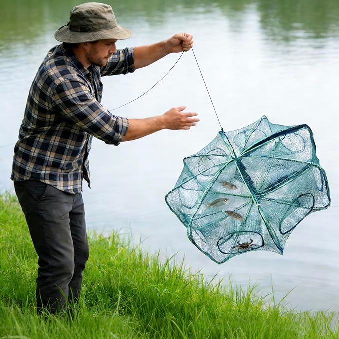 Foldable Minnow Trap,Crab Trap,Fishing Net,Bait Cage for Crabs Minnow Lobster Shrimp Crawfish