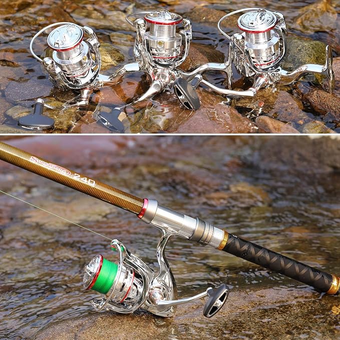 Sougayilang Saltwater Spinning Reel,CNC Aluminum Spool,Max Drag 33LB,Oversize Grip,5.5:1 Gear Ratio, 11+1 Stainless-Steel BB, Freshwater Fishing Reel.