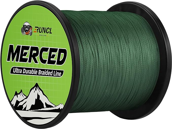 RUNCL Braided Fishing Line Merced, 1000 500 300 Yards Braided Line 4 8 Strands, 6-200LB - Proprietary Weaving Tech, Thin-Coating Tech, Stronger Smoother for Freshwater Saltwater