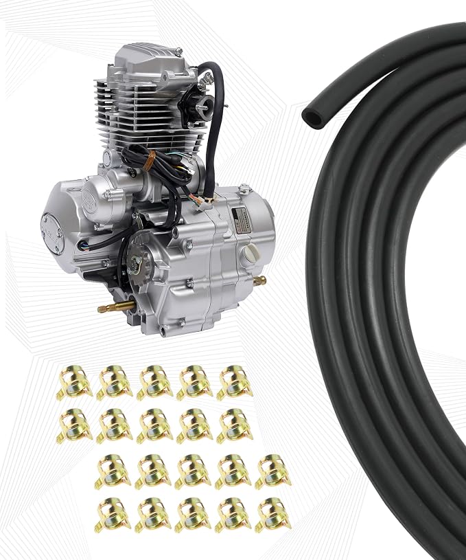 1/4 Fuel Line,Car Accessories 1/4" ID Fuel Line Hose Kit with 20Pcs 2/5" ID Hose Clamps,Automotive Replacement Powersports Fuel Lines,Suitable for Motorcycle,Mowers Tractors,Small Engines