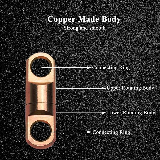 AMYSPORTS High Strength Fishing Bearing Swivels Stainless Fishing Swivel Connectors Copper Barrel Swivels for Saltwater Fishing Freshwater Fishing